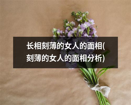 长相刻薄的女人的面相(刻薄的女人的面相分析)