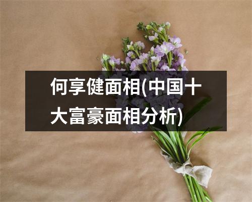 何享健面相(十大富豪面相分析)