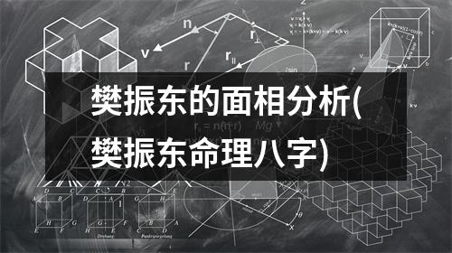 樊振东的面相分析(樊振东命理八字)