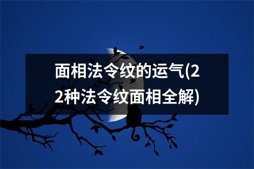 面相法令纹的运气(22种法令纹面相全解)