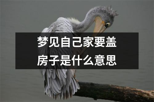 梦见自己家要盖房子是什么意思