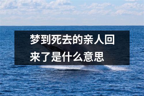 梦到死去的亲人回来了是什么意思