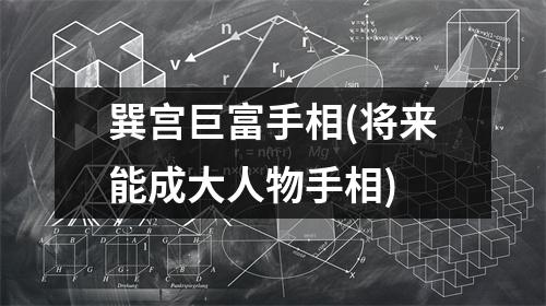 巽宫巨富手相(将来能成大人物手相)