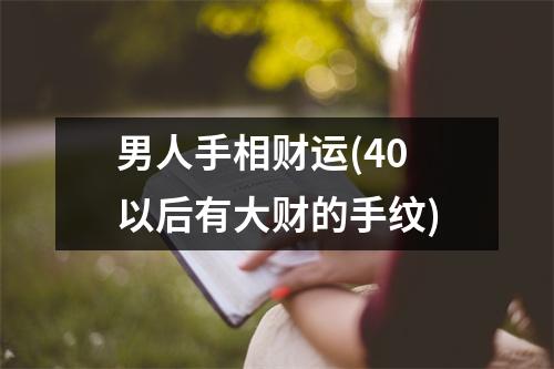 男人手相财运(40以后有大财的手纹)