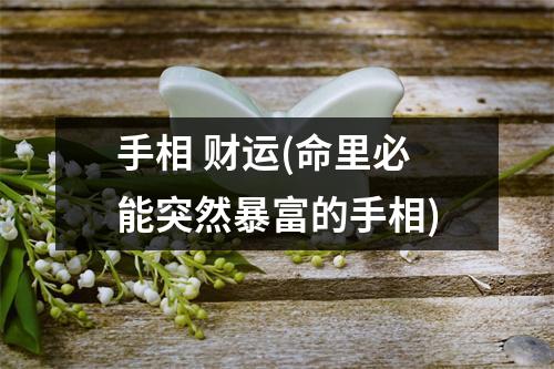 手相 财运(命里必能突然暴富的手相)