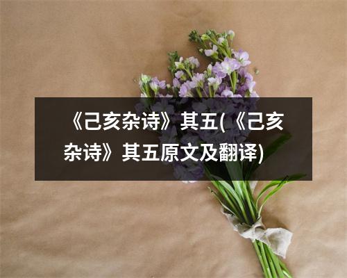 《己亥杂诗》其五(《己亥杂诗》其五原文及翻译)