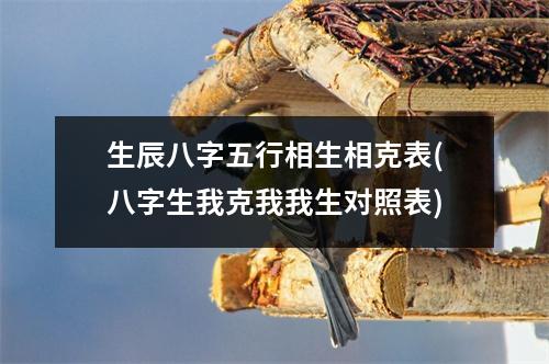 生辰八字五行相生相克表(八字生我克我我生对照表)