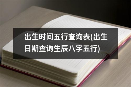 出生时间五行查询表(出生日期查询生辰八字五行)