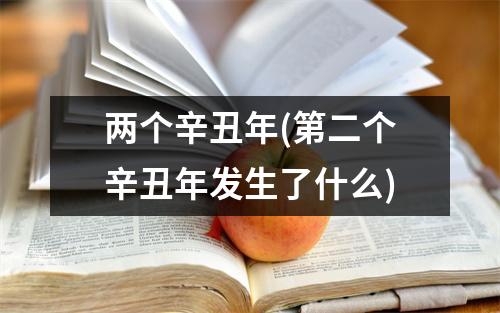 两个辛丑年(第二个辛丑年发生了什么)