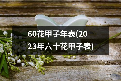 60花甲子年表(2023年六十花甲子表)