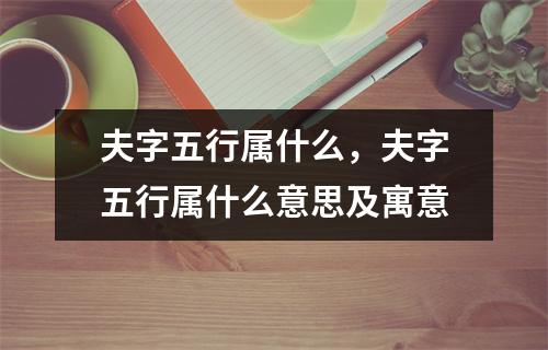 夫字五行属什么，夫字五行属什么意思及寓意