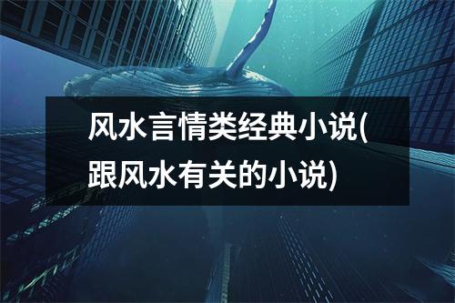 风水言情类经典小说(跟风水有关的小说)