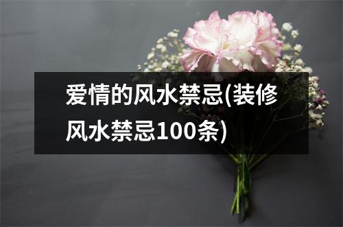 爱情的风水禁忌(装修风水禁忌100条)