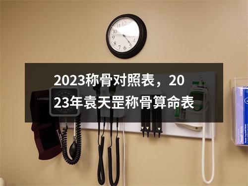 2023称骨对照表，2023年袁天罡称骨算命表