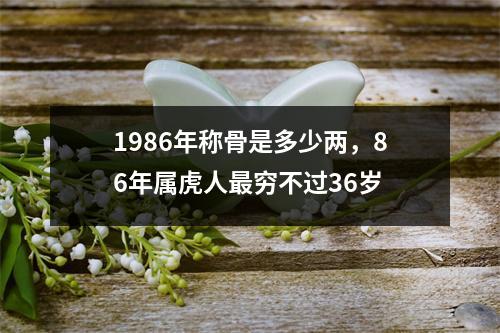 1986年称骨是多少两，86年属虎人穷不过36岁