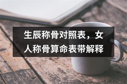 生辰称骨对照表，女人称骨算命表带解释