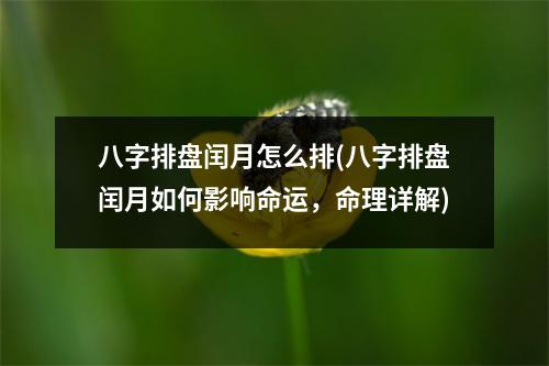 八字排盘闰月怎么排(八字排盘闰月如何影响命运，命理详解)