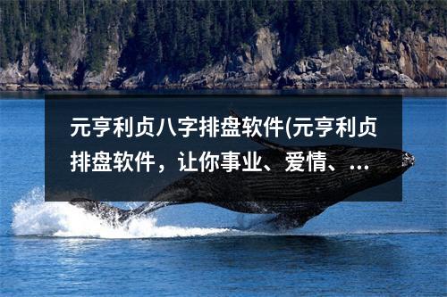 元亨利贞八字排盘软件(元亨利贞排盘软件，让你事业、爱情、财运阳关大道)