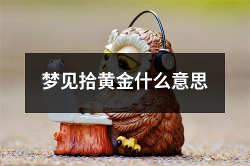 梦见拾黄金什么意思