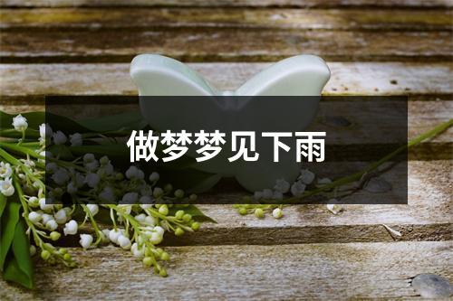 做梦梦见下雨