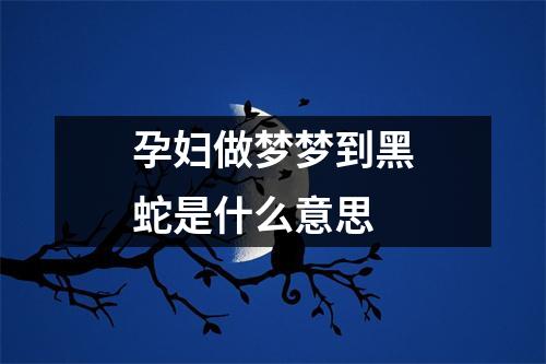 孕妇做梦梦到黑蛇是什么意思