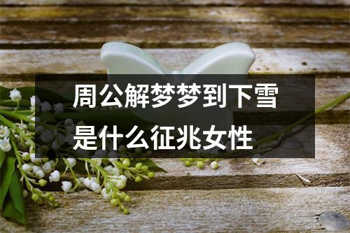 周公解梦梦到下雪是什么征兆女性