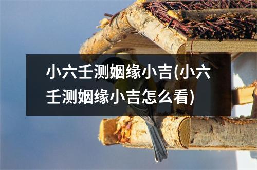 小六壬测姻缘小吉(小六壬测姻缘小吉怎么看)