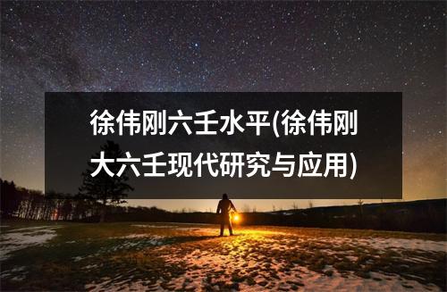 徐伟刚六壬水平(徐伟刚大六壬现代研究与应用)