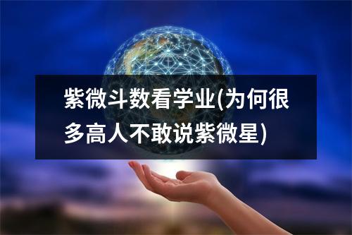 紫微斗数看学业(为何很多高人不敢说紫微星)