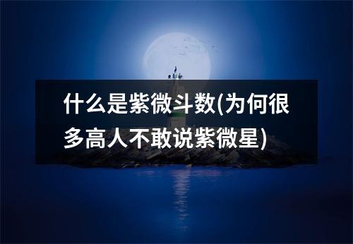 什么是紫微斗数(为何很多高人不敢说紫微星)