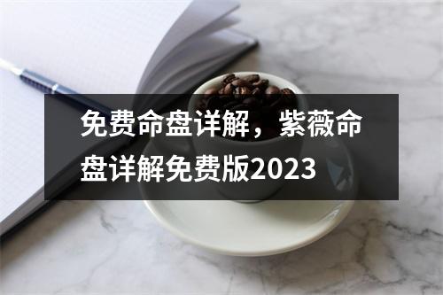 免费命盘详解，紫薇命盘详解免费版2023