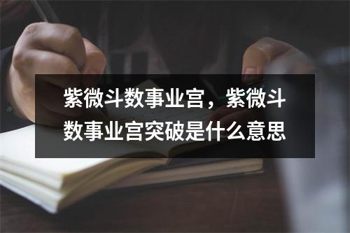 紫微斗数事业宫，紫微斗数事业宫突破是什么意思