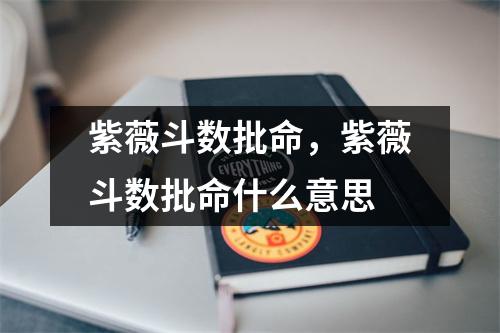 紫薇斗数批命，紫薇斗数批命什么意思