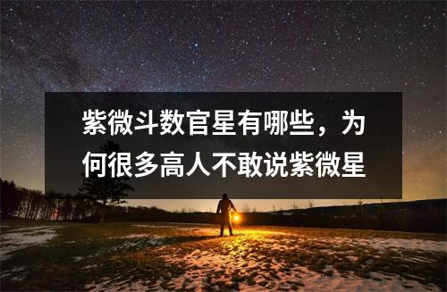 紫微斗数官星有哪些，为何很多高人不敢说紫微星