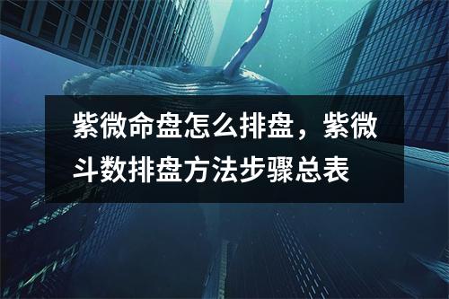 紫微命盘怎么排盘，紫微斗数排盘方法步骤总表