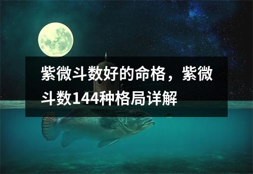 紫微斗数好的命格，紫微斗数144种格局详解