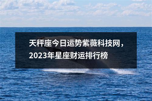 天秤座今日运势紫薇科技网，2023年星座财运排行榜