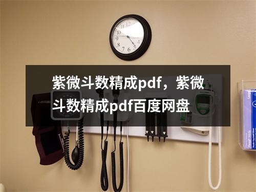 紫微斗数精成pdf，紫微斗数精成pdf