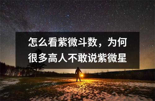 怎么看紫微斗数，为何很多高人不敢说紫微星