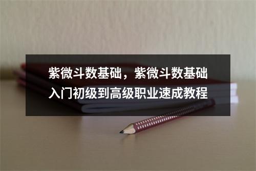 紫微斗数基础，紫微斗数基础入门初级到高级职业速成教程