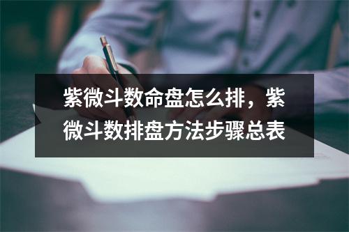 紫微斗数命盘怎么排，紫微斗数排盘方法步骤总表