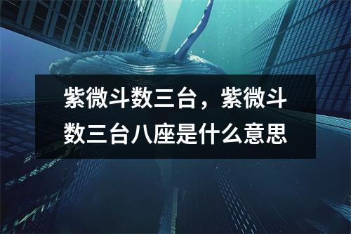 紫微斗数三台，紫微斗数三台八座是什么意思