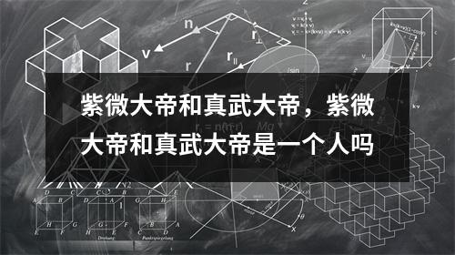 紫微大帝和真武大帝，紫微大帝和真武大帝是一个人吗