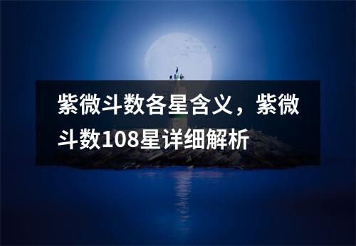 紫微斗数各星含义，紫微斗数108星详细解析