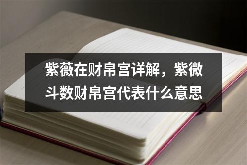 紫薇在财帛宫详解，紫微斗数财帛宫代表什么意思