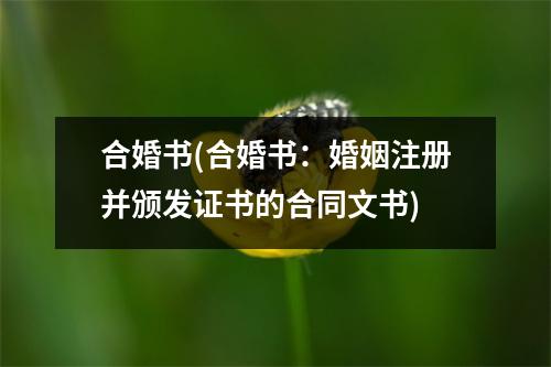 合婚书(合婚书：婚姻注册并颁发证书的合同文书)