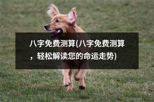 八字免费测算(八字免费测算，轻松解读您的命运走势)