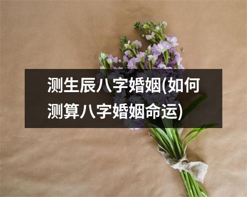 测生辰八字婚姻(如何测算八字婚姻命运)