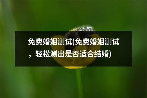 免费婚姻测试(免费婚姻测试，轻松测出是否适合结婚)