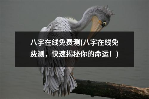 八字在线免费测(八字在线免费测，快速揭秘你的命运！)